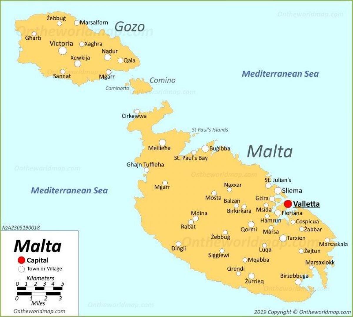 マルタ首都圏地図